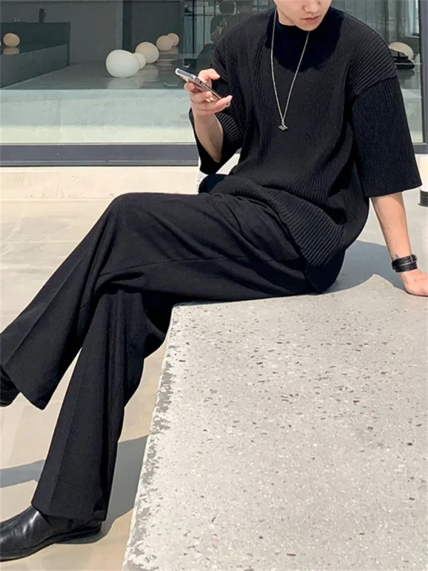 Pleated Striped Tee - Image 4