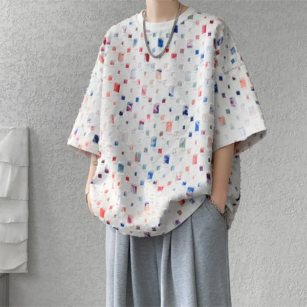 Plaid Hollow Out Tee