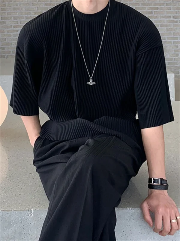 Pleated Striped Tee - Image 2